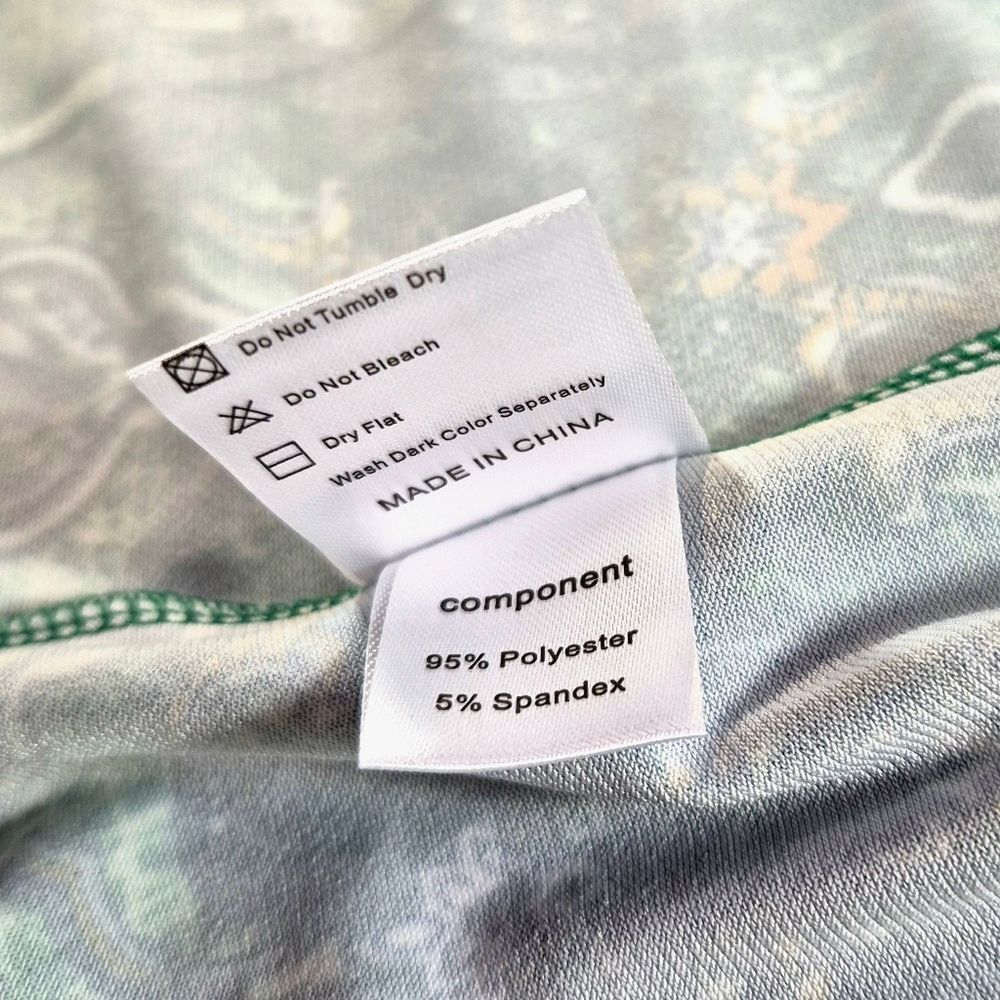 Valolia Green Blue Orange Paisley Print V-Neck Tunic Blouse Shirt XL - Picture 15 of 15